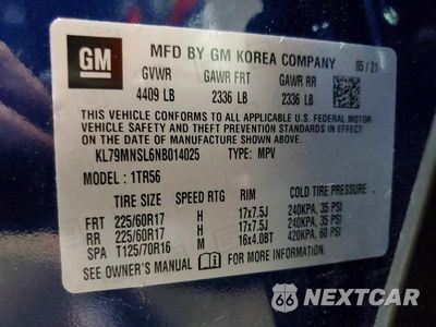 Zdjęcie 12 z 12 samochodu: 2022 CHEVROLET TRAILBLAZER LS VIN:KL79MNSL6NB014025 - miniatura