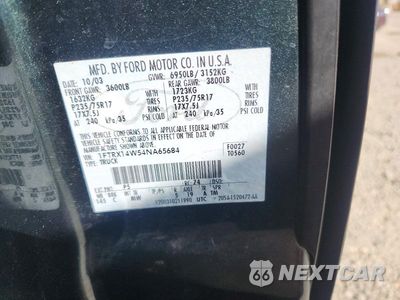 Zdjęcie 12 z 12 samochodu: 2004 FORD F150 VIN:1FTRX14W54NA65684 - miniatura