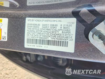 Zdjęcie 12 z 12 samochodu: 2021 HONDA ACCORD LX VIN:1HGCV1F14MA020077 - miniatura