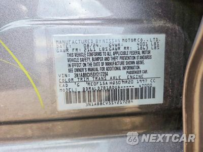 Zdjęcie 12 z 12 samochodu: 2025 NISSAN SENTRA SV VIN:3N1AB8CV5SY217284 - miniatura