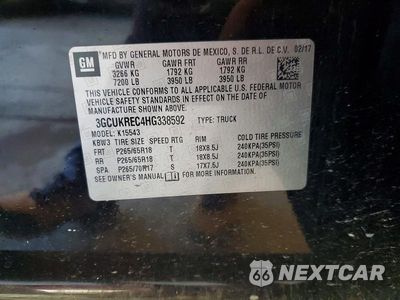 Zdjęcie 12 z 12 samochodu: 2017 CHEVROLET SILVERADO K1500 LT VIN:3GCUKREC4HG338592 - miniatura