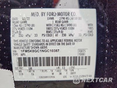 Zdjęcie 14 z 14 samochodu: 2020 FORD EXPLORER ST VIN:1FM5K8GC1NGC10387 - miniatura