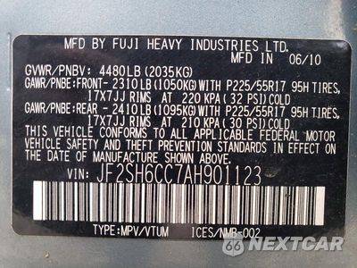 Zdjęcie 12 z 12 samochodu: 2010 SUBARU FORESTER 2.5X PREMIUM VIN:JF2SH6CC7AH901123 - miniatura