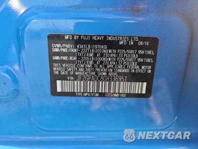Zdjęcie 12 z 12 samochodu: 2016 SUBARU CROSSTREK PREMIUM VIN:JF2GPADC8GH336951 - miniatura