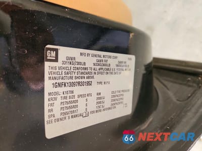 Zdjęcie 13 z 13 samochodu: 2007 CHEVROLET TAHOE K1500 VIN:1GNFK13097R301952 - miniatura