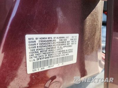 Zdjęcie 13 z 13 samochodu: 2012 HONDA PILOT EXL VIN:5FNYF4H67CB033620 - miniatura