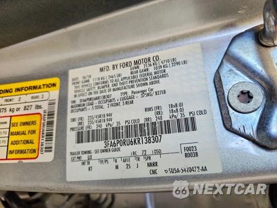 Zdjęcie 12 z 12 samochodu: 2019 FORD FUSION TITANIUM VIN:3FA6P0RU6KR138307 - miniatura