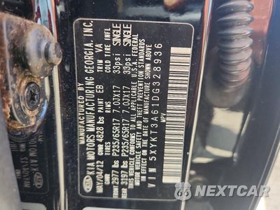 Zdjęcie 14 z 14 samochodu: 2013 KIA SORENTO LX VIN:5XYKT3A61DG328936 - miniatura