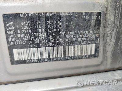 Zdjęcie 13 z 13 samochodu: 2011 SUBARU LEGACY 2.5I VIN:4S3BMBA66B3247486 - miniatura