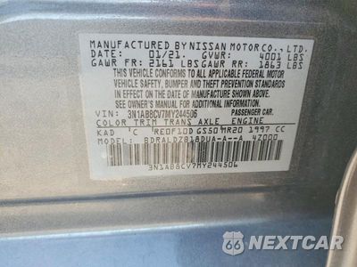 Zdjęcie 12 z 12 samochodu: 2021 NISSAN SENTRA SV VIN:3N1AB8CV7MY244506 - miniatura