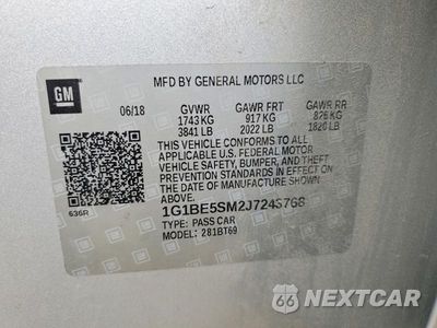 Zdjęcie 12 z 12 samochodu: 2018 CHEVROLET CRUZE LT VIN:1G1BE5SM2J7243768 - miniatura