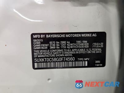 Zdjęcie 13 z 13 samochodu: 2016 BMW X5 XDR40E VIN:5UXKT0C58G0F74560 - miniatura