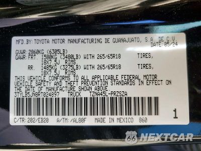 Zdjęcie 13 z 13 samochodu: 2024 TOYOTA TACOMA SR5 VIN:3TYLB5JN8RT024897 - miniatura
