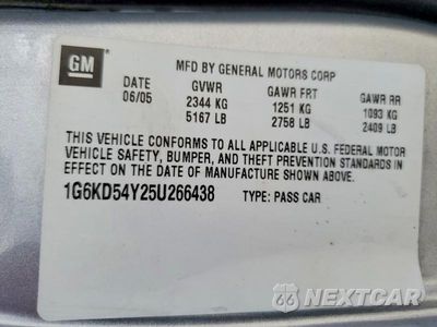 Zdjęcie 13 z 13 samochodu: 2005 CADILLAC DEVILLE VIN:1G6KD54Y25U266438 - miniatura