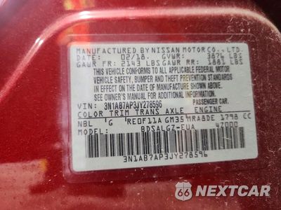 Zdjęcie 12 z 12 samochodu: 2018 NISSAN SENTRA SL VIN:3N1AB7AP3JY278596 - miniatura