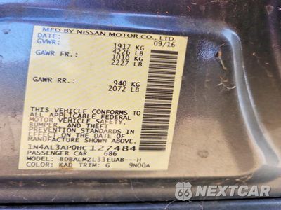 Zdjęcie 12 z 12 samochodu: 2017 NISSAN ALTIMA 2.5 SV VIN:1N4AL3AP0HC127484 - miniatura