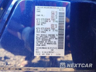 Zdjęcie 13 z 13 samochodu: 2019 NISSAN PATHFINDER SL VIN:5N1DR2MNXKC633241 - miniatura
