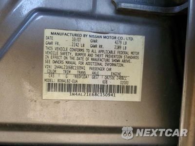 Zdjęcie 12 z 12 samochodu: 2008 NISSAN ALTIMA 2.5 VIN:1N4AL21E68C150941 - miniatura