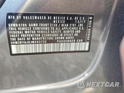 Zdjęcie 12 z 12 samochodu: 2018 VOLKSWAGEN JETTA S VIN:3VW2B7AJXJM263725 - miniatura