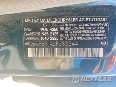 Zdjęcie 12 z 12 samochodu: 2002 MERCEDES-BENZ C 240 VIN:WDBRF61JX2F283344 - miniatura