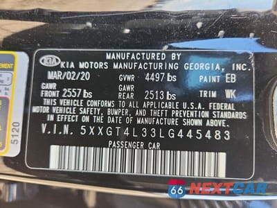 Zdjęcie 12 z 12 samochodu: 2020 KIA OPTIMA LX VIN:5XXGT4L33LG445483 - miniatura