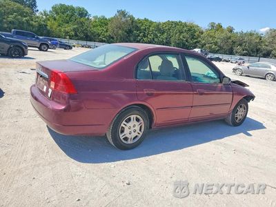 Trzecie zdjęcie samochodu z tyłu: 2002 HONDA CIVIC LX VIN:1HGES16562L071554 - miniatura