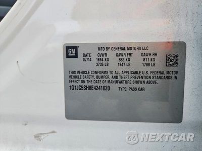 Zdjęcie 13 z 13 samochodu: 2014 CHEVROLET SONIC LT VIN:1G1JC5SH8E4241020 - miniatura