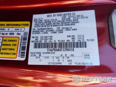Zdjęcie 12 z 12 samochodu: 2015 FORD MUSTANG VIN:1FA6P8AMXF5390418 - miniatura