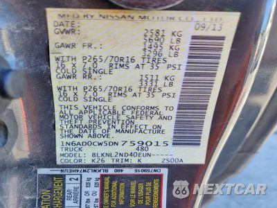 Zdjęcie 13 z 13 samochodu: 2013 NISSAN FRONTIER SV V6 VIN:1N6AD0CW5DN759015 - miniatura