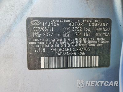 Zdjęcie 12 z 12 samochodu: 2012 HYUNDAI ELANTRA GLS VIN:KMHDH4AE1CU297705 - miniatura