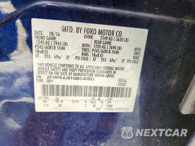Zdjęcie 12 z 12 samochodu: 2016 FORD EDGE SEL VIN:2FMPK4J81GBC40991 - miniatura