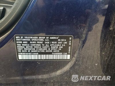Zdjęcie 12 z 12 samochodu: 2014 VOLKSWAGEN PASSAT SEL VIN:1VWCN7A31EC110445 - miniatura