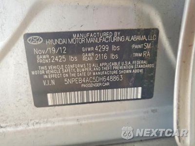 Zdjęcie 12 z 12 samochodu: 2013 HYUNDAI SONATA GLS VIN:5NPEB4AC5DH648863 - miniatura