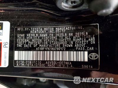 Zdjęcie 12 z 12 samochodu: 2017 TOYOTA CAMRY LE VIN:4T1BF1FK1HU790172 - miniatura