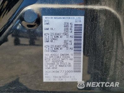Zdjęcie 13 z 13 samochodu: 2017 NISSAN ROGUE SV VIN:5N1AT2MT0HC771009 - miniatura