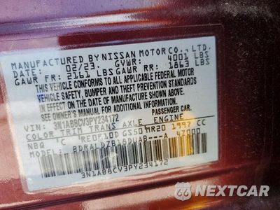 Zdjęcie 12 z 12 samochodu: 2023 NISSAN SENTRA SV VIN:3N1AB8CV3PY234172 - miniatura