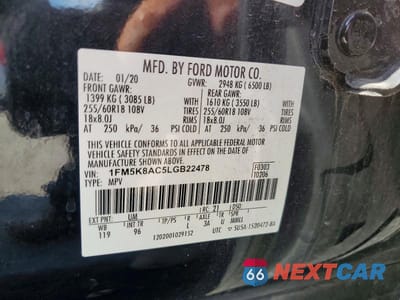 Zdjęcie 12 z 12 samochodu: 2020 FORD EXPLORER POLICE INTERCEPTOR VIN:1FM5K8AC5LGB22478 - miniatura