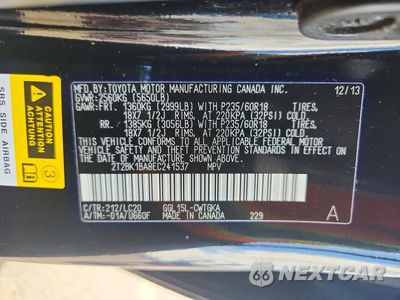 Zdjęcie 14 z 14 samochodu: 2014 LEXUS RX 350 BASE VIN:2T2BK1BA8EC241537 - miniatura