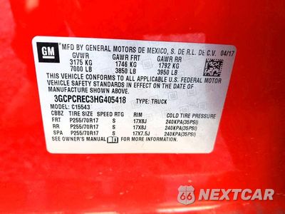 Zdjęcie 12 z 12 samochodu: 2017 CHEVROLET SILVERADO C1500 LT VIN:3GCPCREC3HG405418 - miniatura