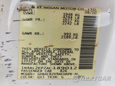 Zdjęcie 13 z 13 samochodu: 2010 NISSAN ALTIMA 2.5 S VIN:1N4AL2EP2AC189012 - miniatura