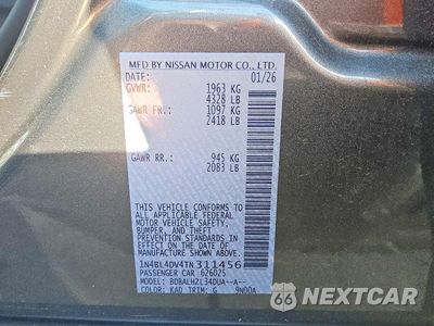 Zdjęcie 12 z 12 samochodu: 2026 NISSAN ALTIMA SV VIN:1N4BL4DV4TN311456 - miniatura