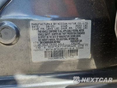 Zdjęcie 12 z 12 samochodu: 2021 NISSAN VERSA S VIN:3N1CN8BV6ML907952 - miniatura