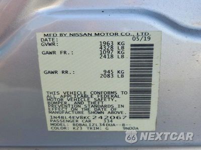 Zdjęcie 13 z 13 samochodu: 2019 NISSAN ALTIMA SL VIN:1N4BL4EV8KC242067 - miniatura