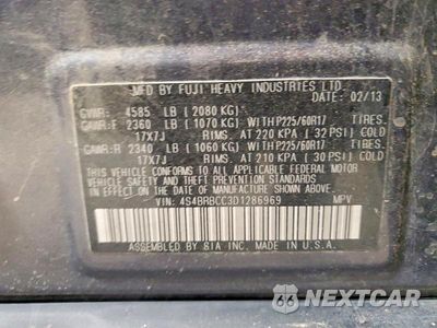 Zdjęcie 13 z 13 samochodu: 2013 SUBARU OUTBACK 2.5I PREMIUM VIN:4S4BRBCC3D1286969 - miniatura