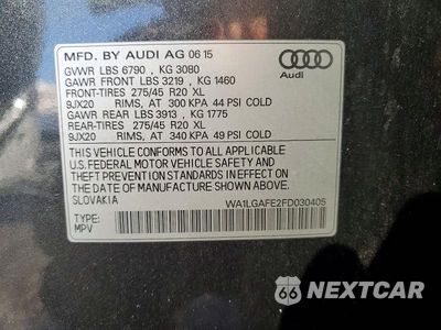 Zdjęcie 13 z 13 samochodu: 2015 AUDI Q7 PREMIUM PLUS VIN:WA1LGAFE2FD030405 - miniatura