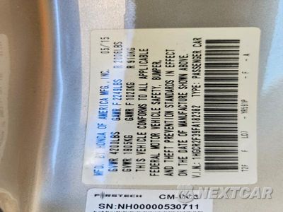 Zdjęcie 13 z 13 samochodu: 2015 HONDA ACCORD LX VIN:1HGCR2F39FA182382 - miniatura