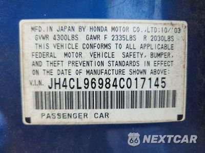 Zdjęcie 12 z 12 samochodu: 2004 ACURA TSX VIN:JH4CL96984C017145 - miniatura