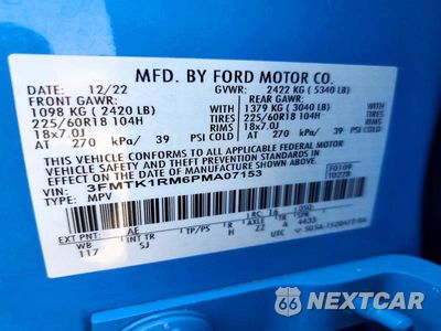 Zdjęcie 14 z 14 samochodu: 2023 FORD MUSTANG MACH-E SELECT VIN:3FMTK1RM6PMA07153 - miniatura