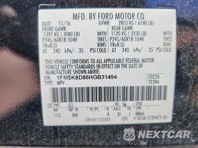 Zdjęcie 13 z 13 samochodu: 2017 FORD EXPLORER XLT VIN:1FM5K8D86HGB31494 - miniatura