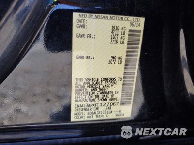 Zdjęcie 12 z 12 samochodu: 2015 NISSAN ALTIMA 2.5 S VIN:1N4AL3APXFC127067 - miniatura